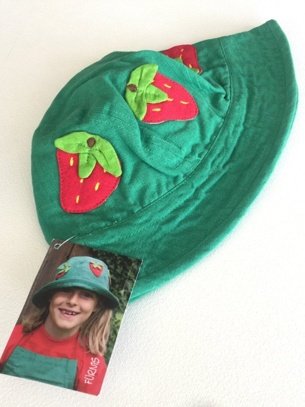 Kids Bucket Hat with Strawberries, NEW